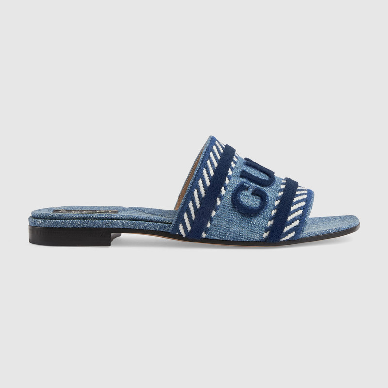 Women's slide sandal with Gucci script - 1