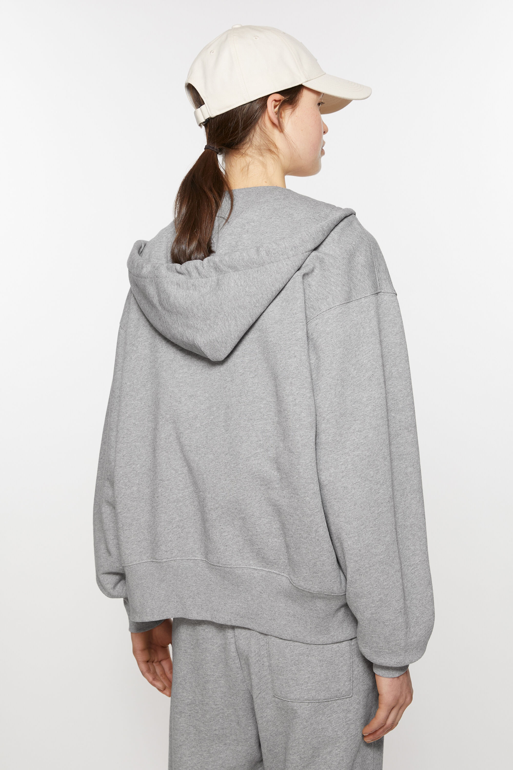 Hooded zip sweater - Light Grey Melange - 3