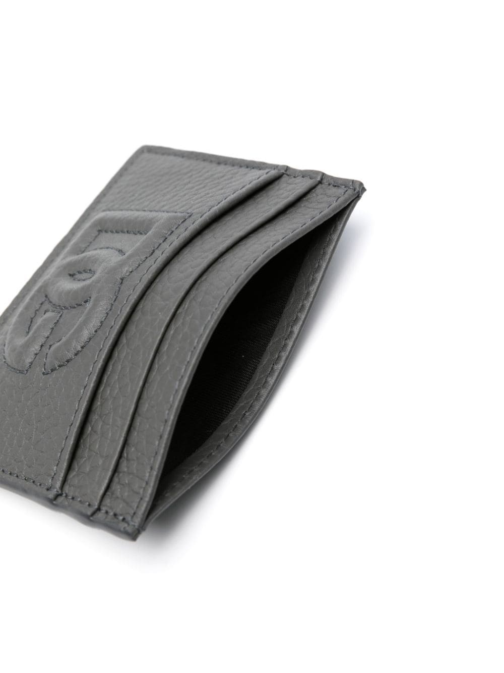 embossed-logo leather cardholder - 3