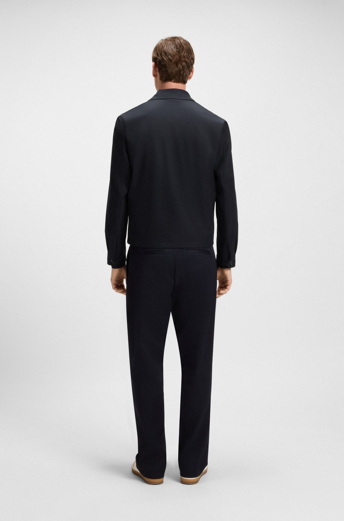 BECKHAM X BOSS COTTON-BLEND JACKET WITH ZIPPED CLOSURE - 4