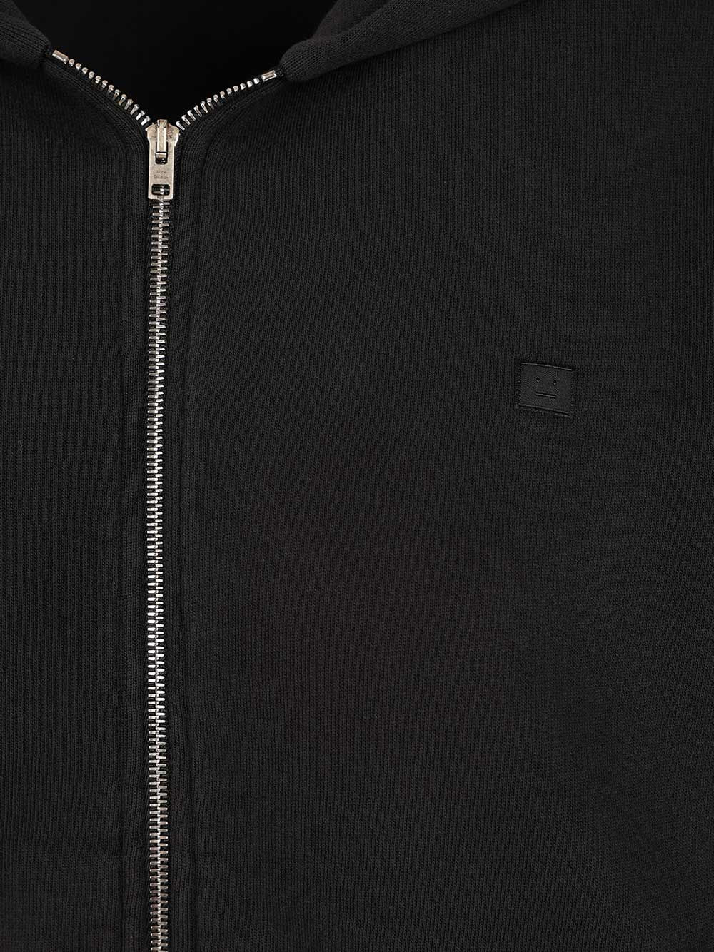 Zip-Up Hoodie Sweatshirts Black - 4