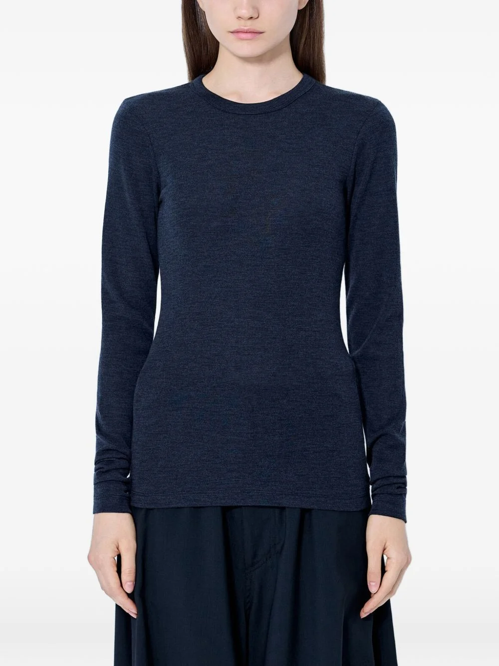 crew-neck long-sleeve top - 1