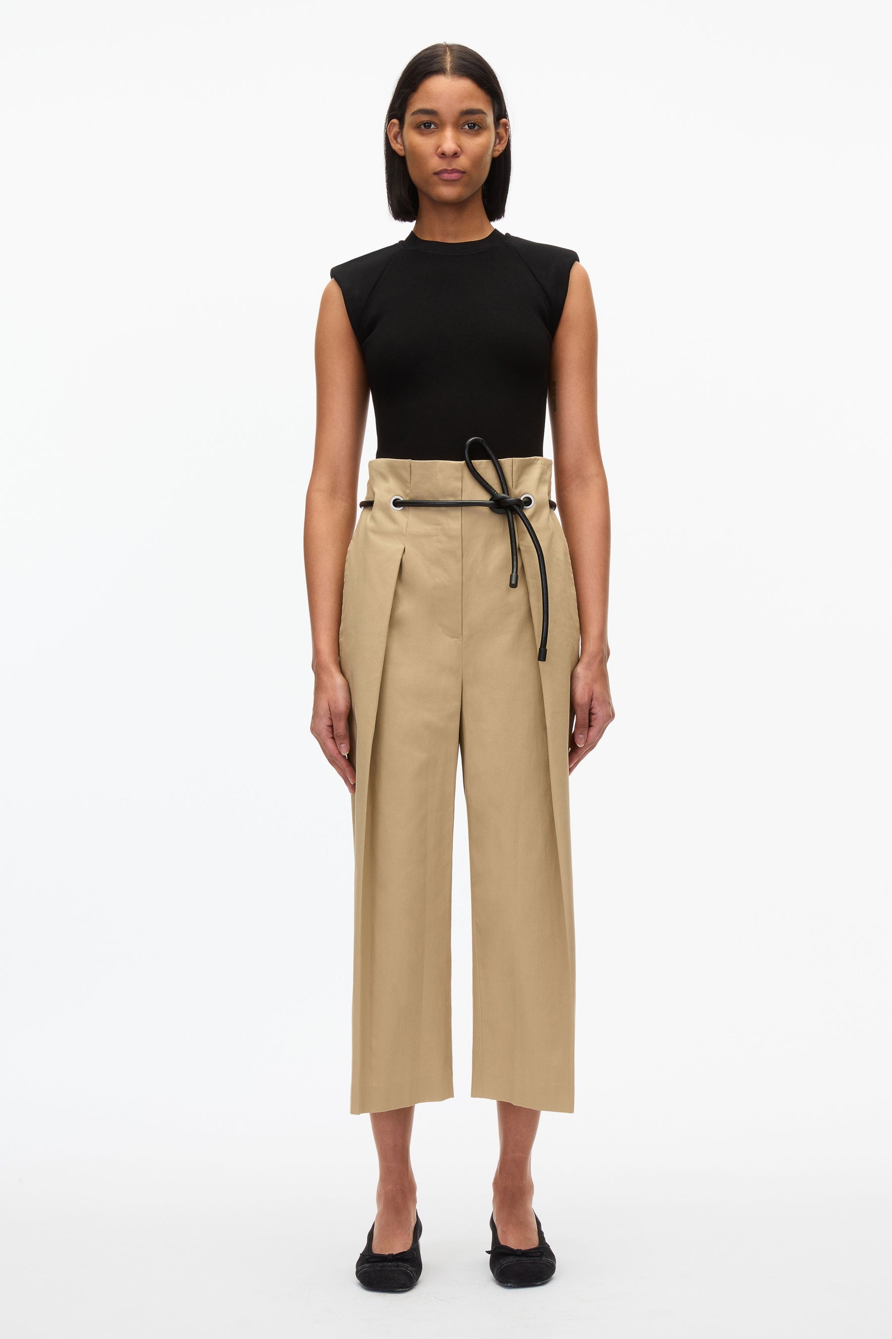 Cropped Wide Leg Origami Trousers - 1