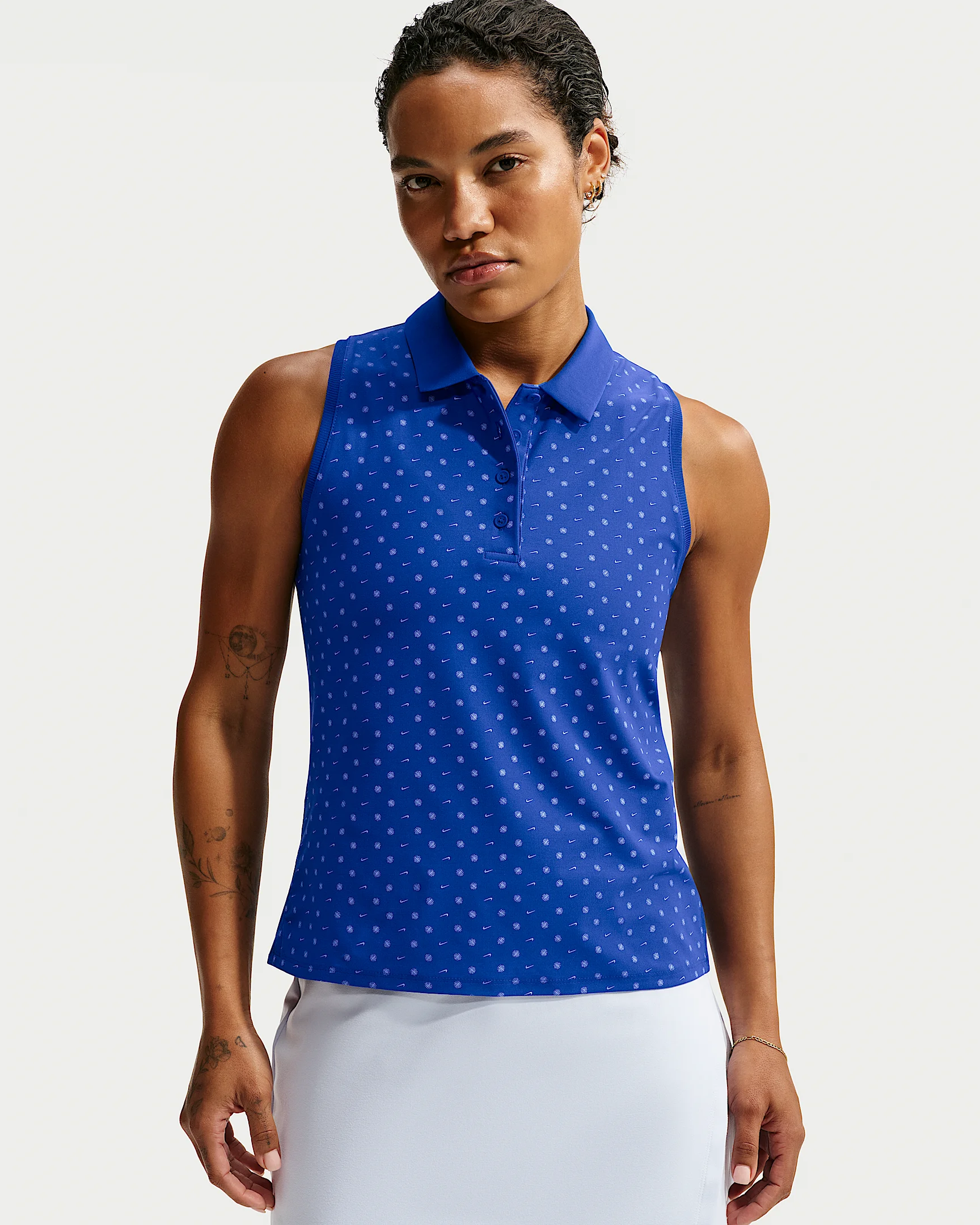 Nike Victory Women's Dri-FIT Sleeveless Printed Golf Polo - 1