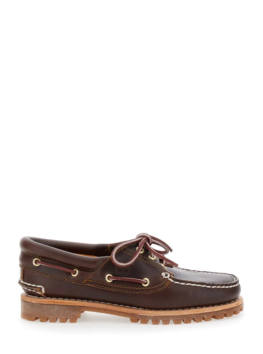 Timberland 'Nordeen' Brown Loafers With Embossed Logo On The Side In Leather Woman - 1