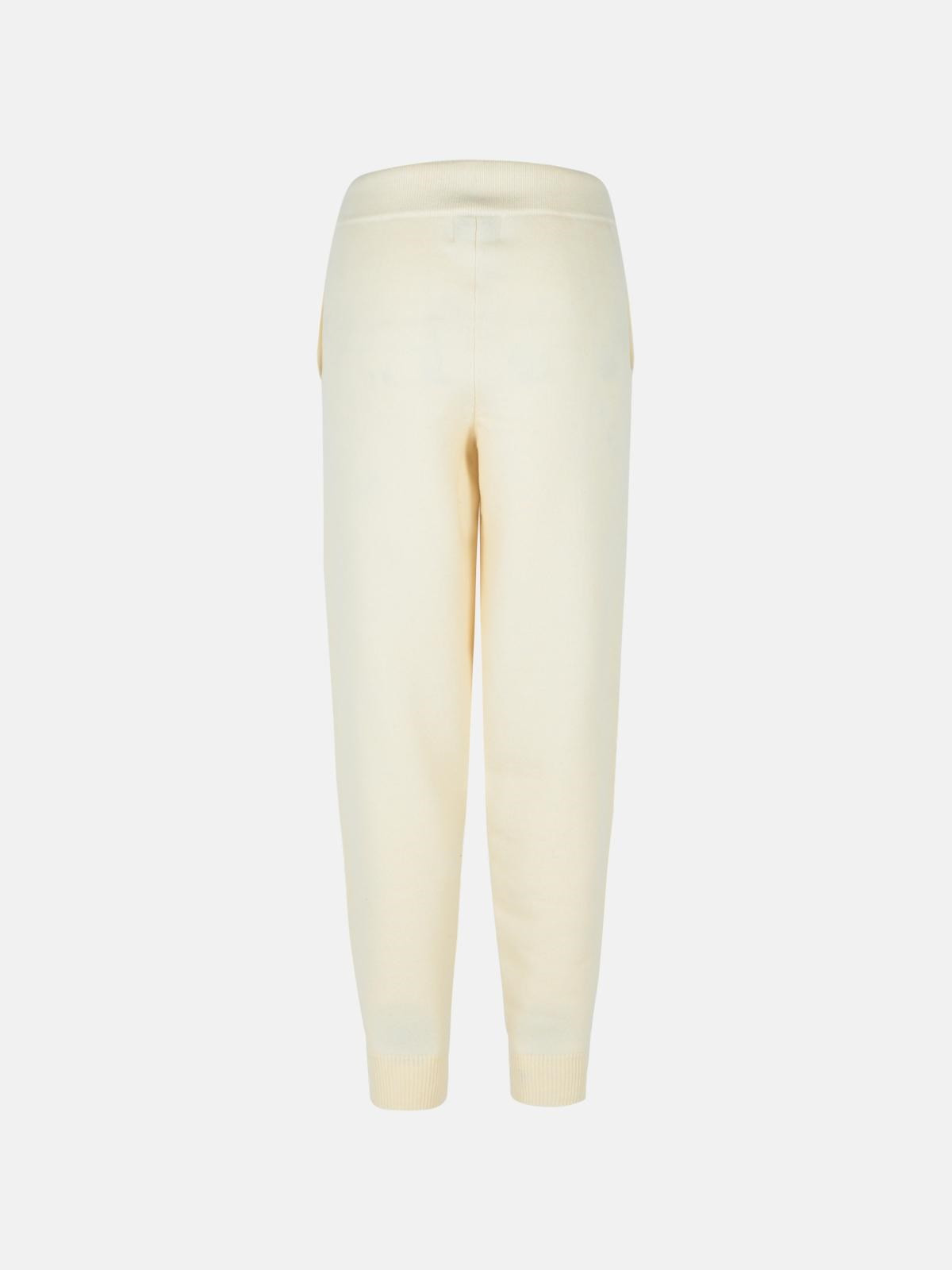'HESPERO' IVORY CASHMERE TROUSERS - 3
