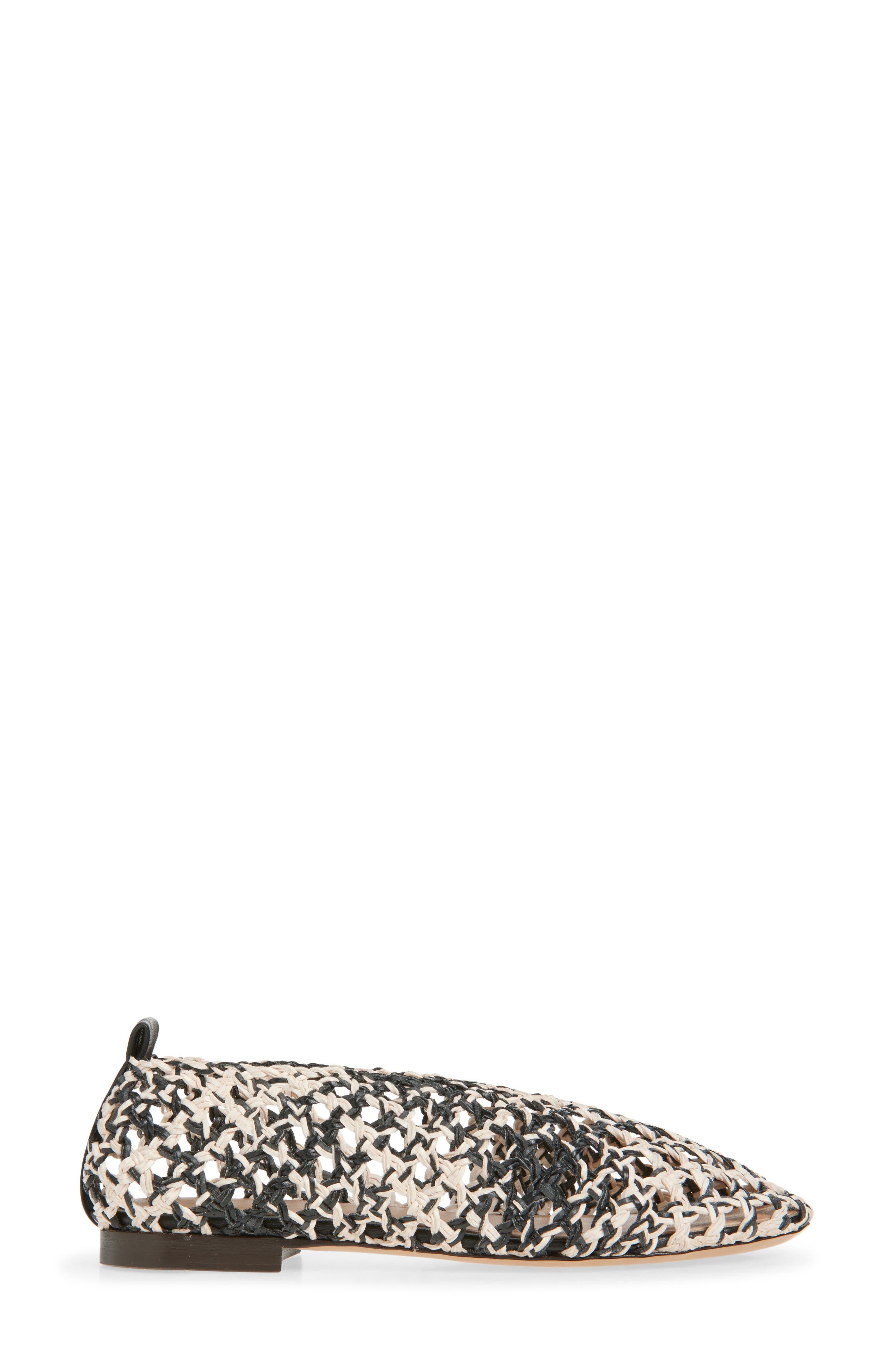 Mansur Gavriel Open Weave Ballet Flat in Black/White at Nordstrom - 3