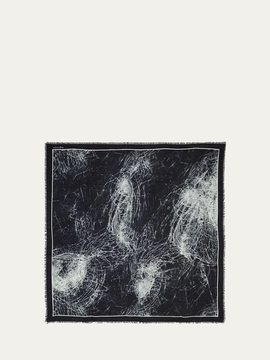 Smashed Glass-Print Silk Shawl - 1