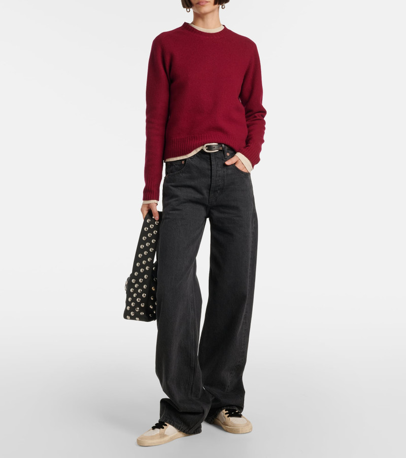 Golden Goose Ball Star suede-trimmed leather sneakers outlook