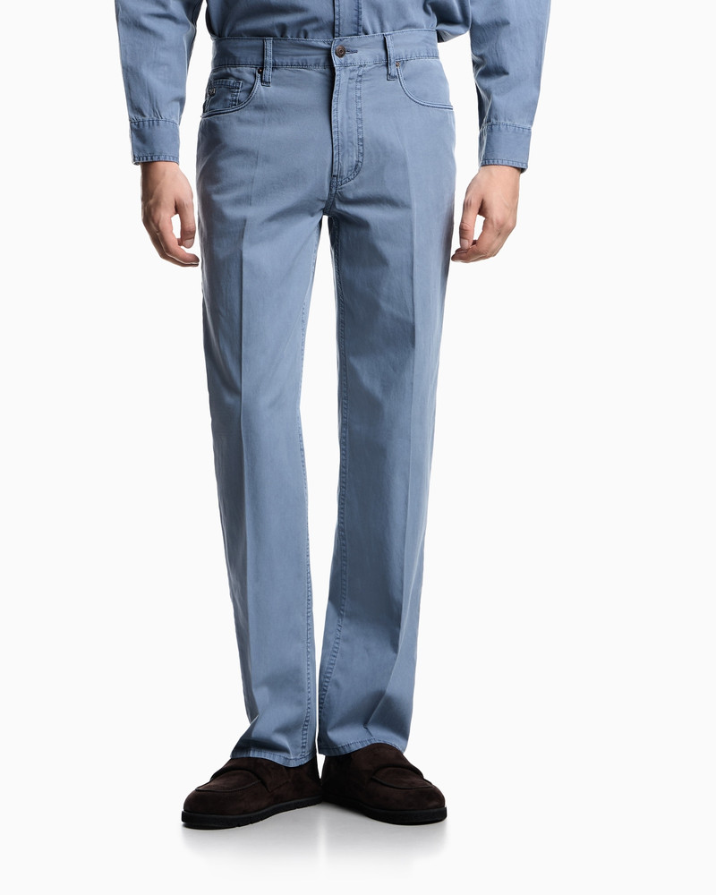 EMPORIO ARMANI J76 STRAIGHT-FIT FIVE-POCKET WASHED TWILL TROUSERS outlook