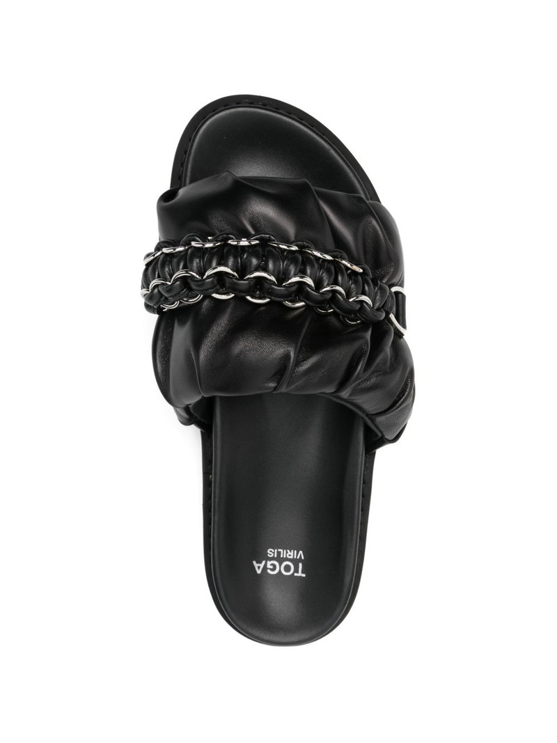 chain-detail gathered leather sandals 4