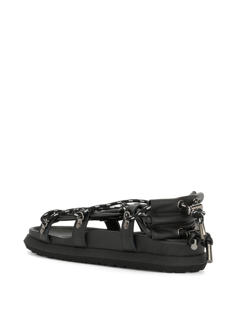 rope strappy flat sandals - 3