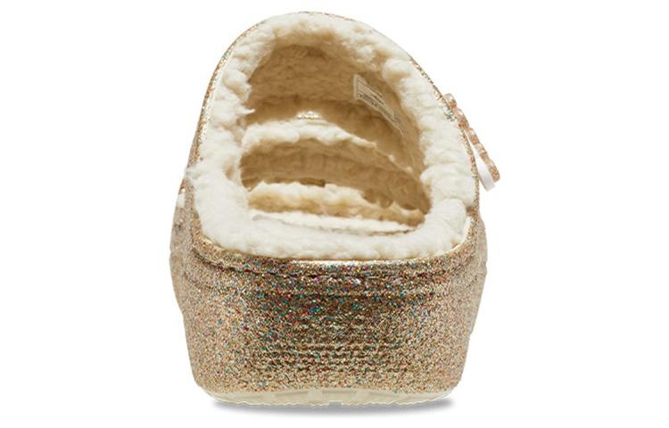 (WMNS) Crocs Classic Cozzzy Glitter Sandals 'Multi Gold' 208124-93S - 6