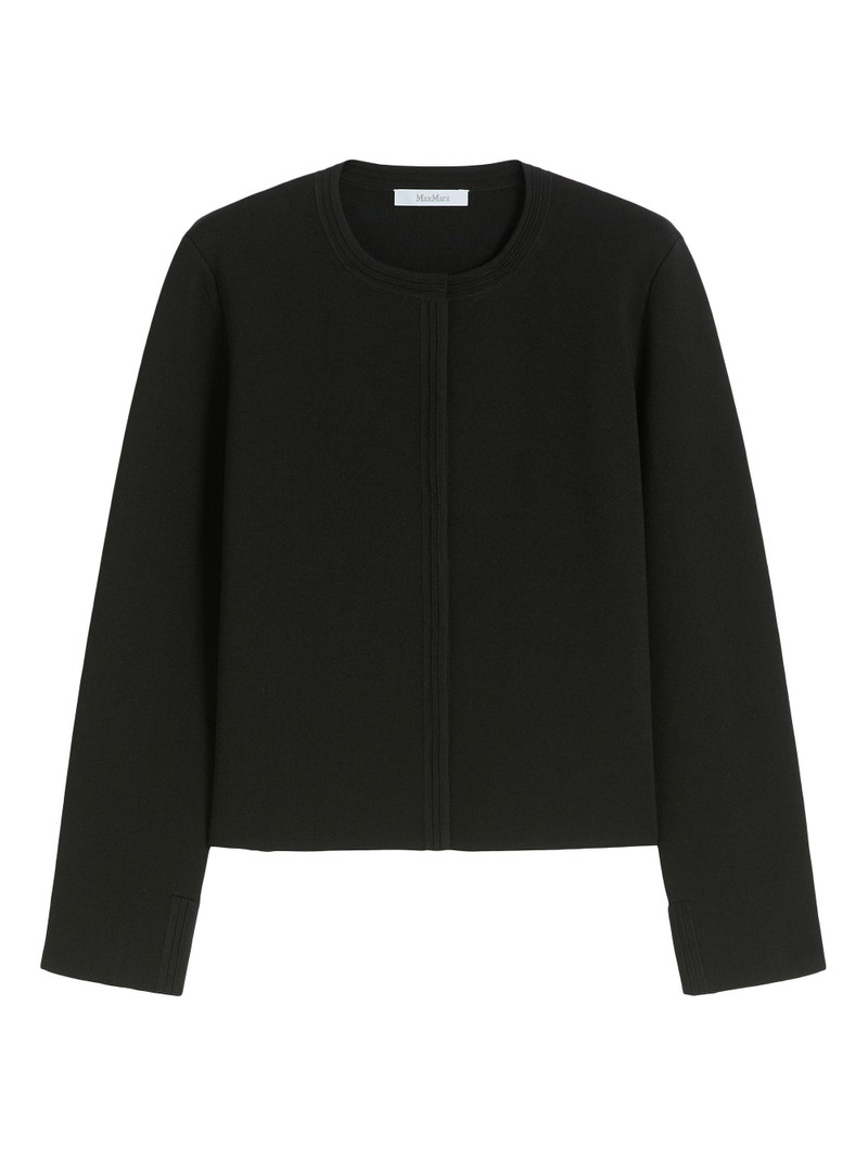 Women's Viscose Crepe Yarn Jacket - Black 1