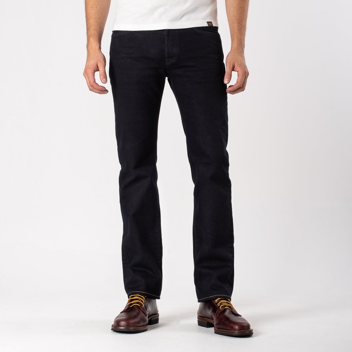 IH-666S-142od 14oz Selvedge Denim Slim Straight Cut Jeans - Indigo Overdyed Black - 2