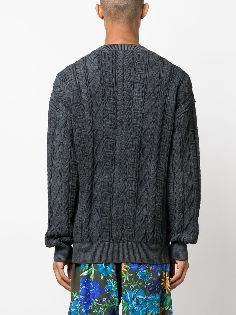 logo-embroidered crew neck jumper 4
