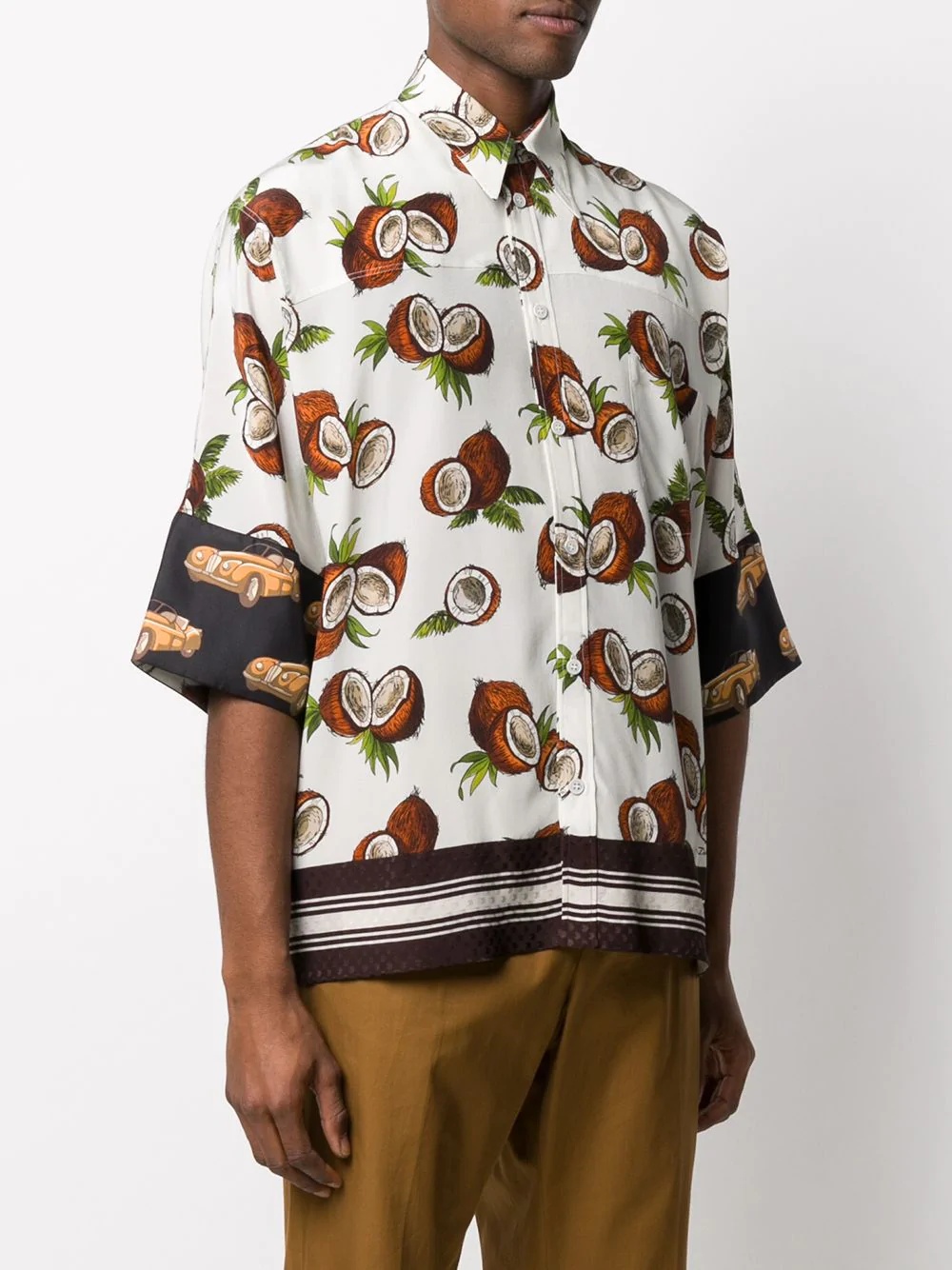 coconut print silk shirt - 3