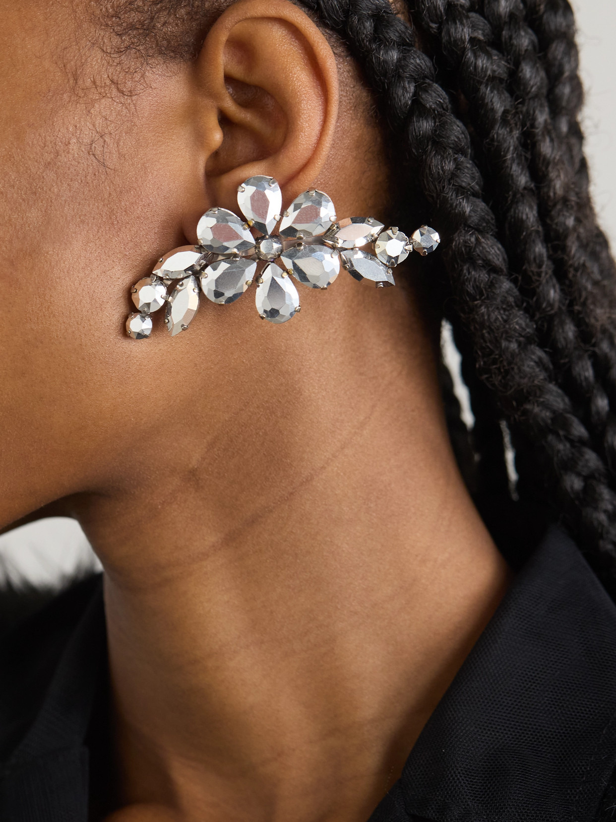 Silver-tone Crystal Earrings - 4