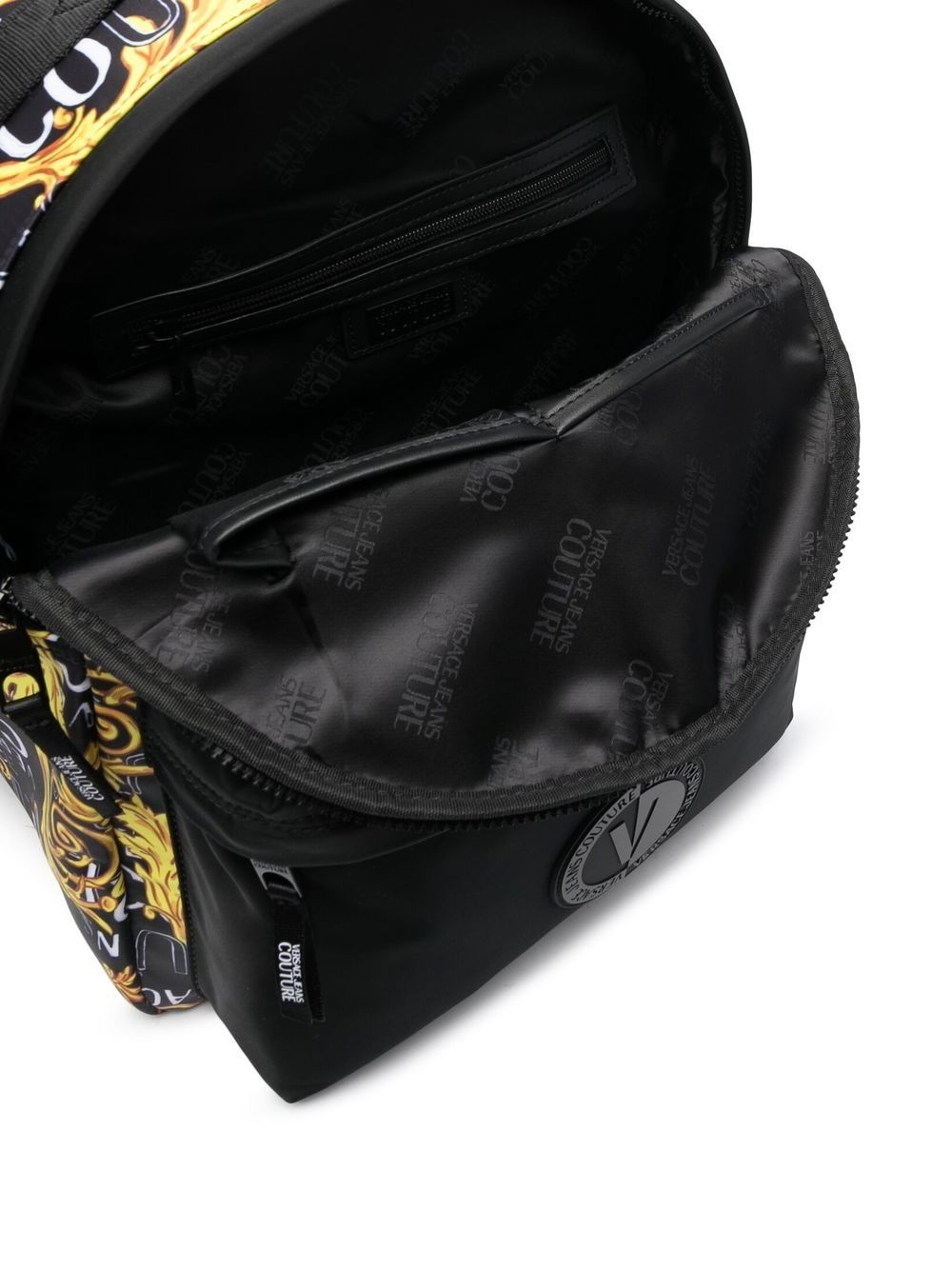 baroque pattern-print zip-up backpack - 5