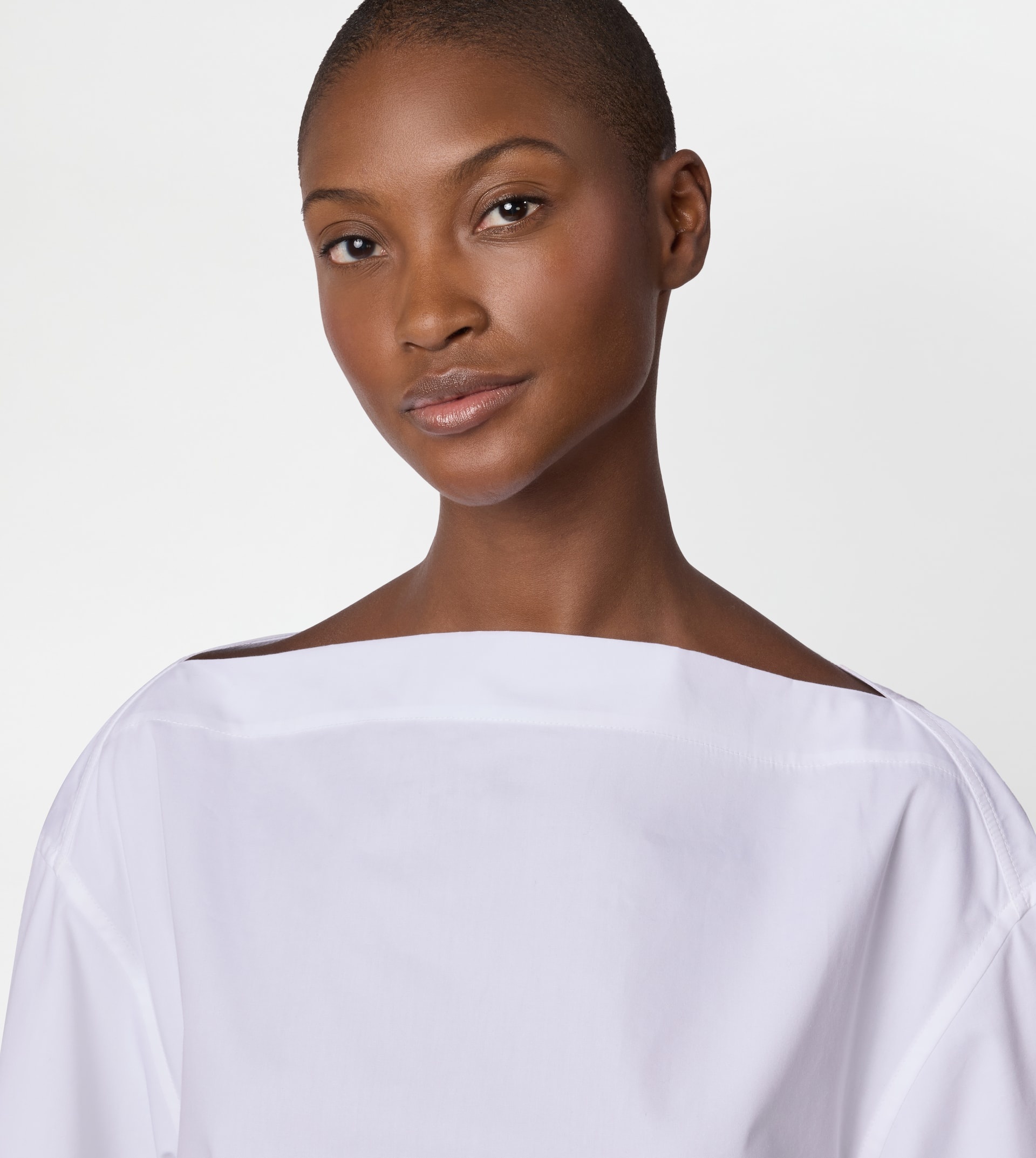 BLOUSE IN POPLIN - WHITE - 5