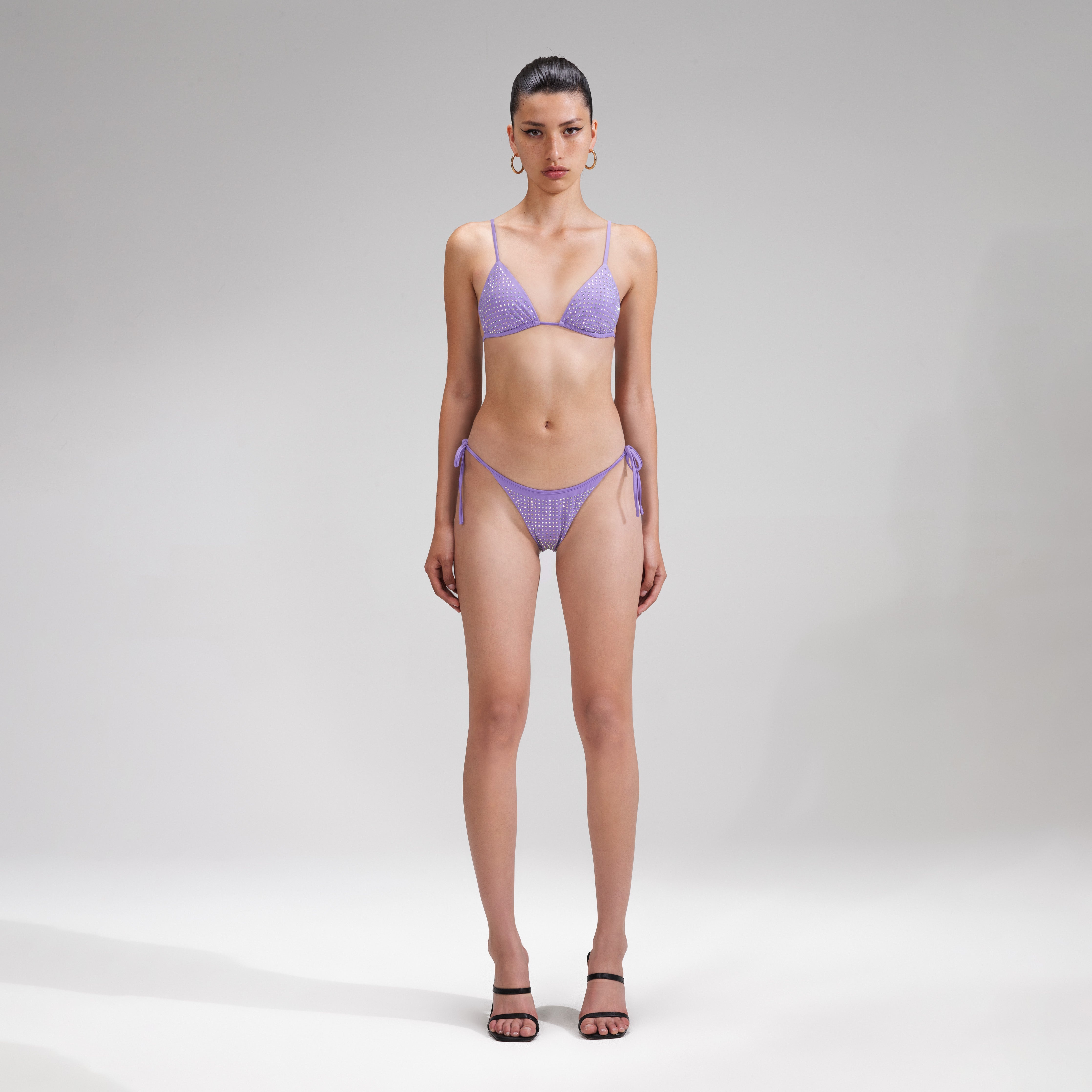 Purple Rhinestone Bikini Brief - 1