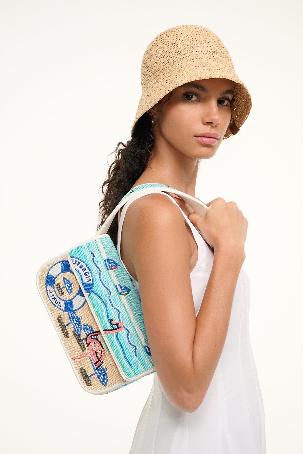 STAUD ST. REGIS TOMMY BEADED BAG VACATION SCENIC - 2