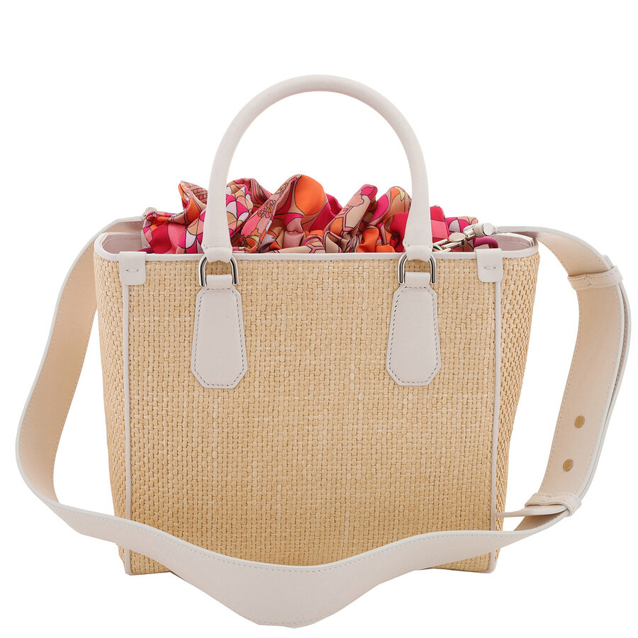 Bvlgari Ivory Raffia Logo Tote Bag - 5