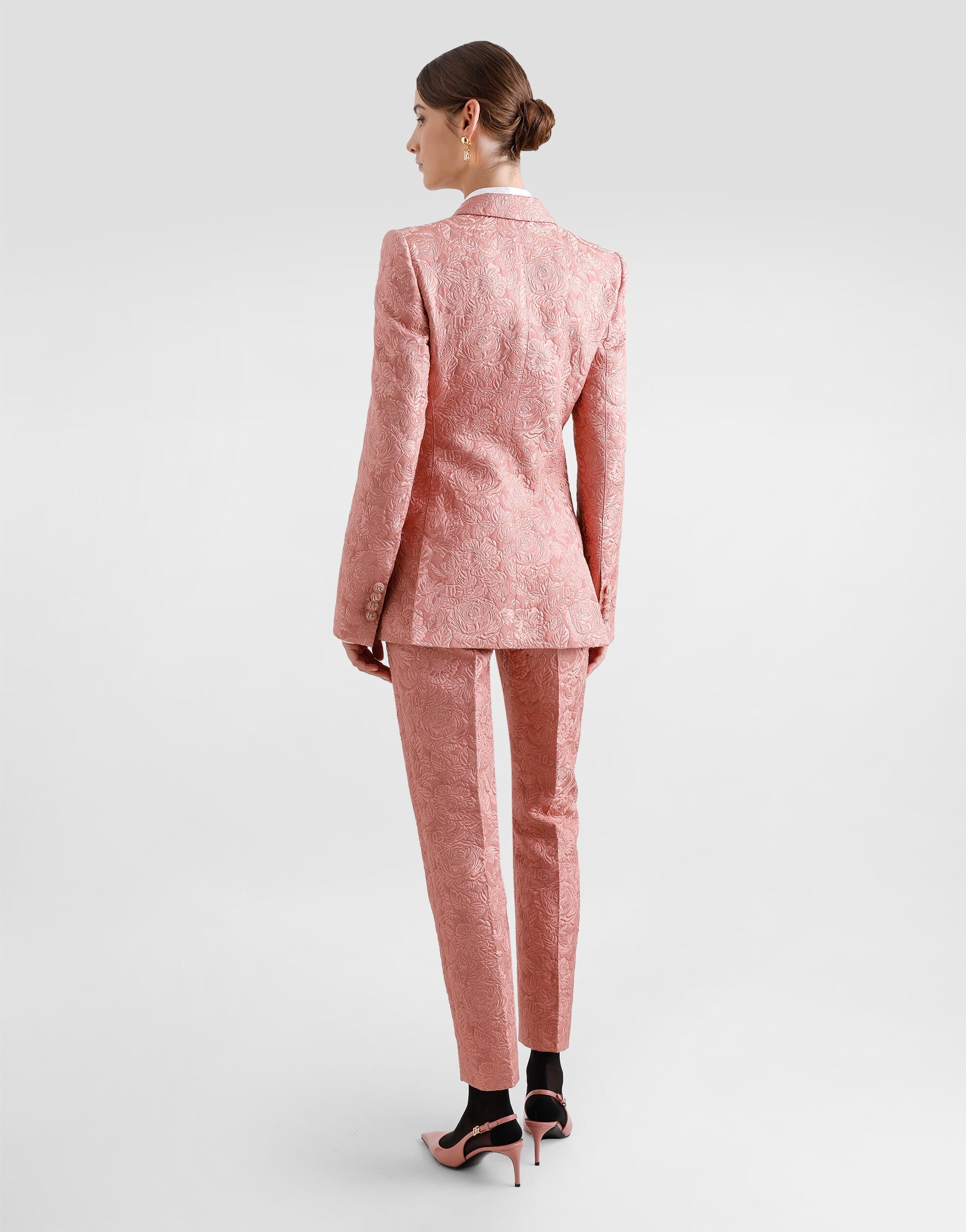 Tailored quilted floral jacquard pants - 3