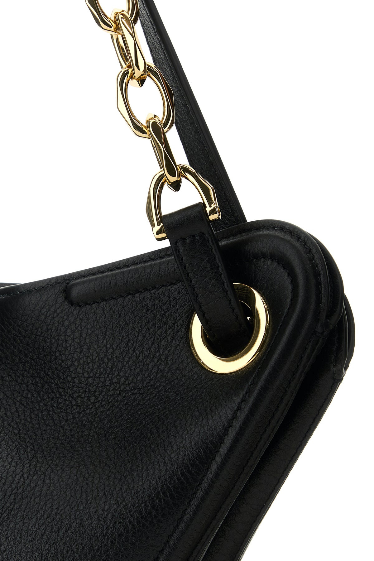 Black leather VLogo Moon shopping bag - 4
