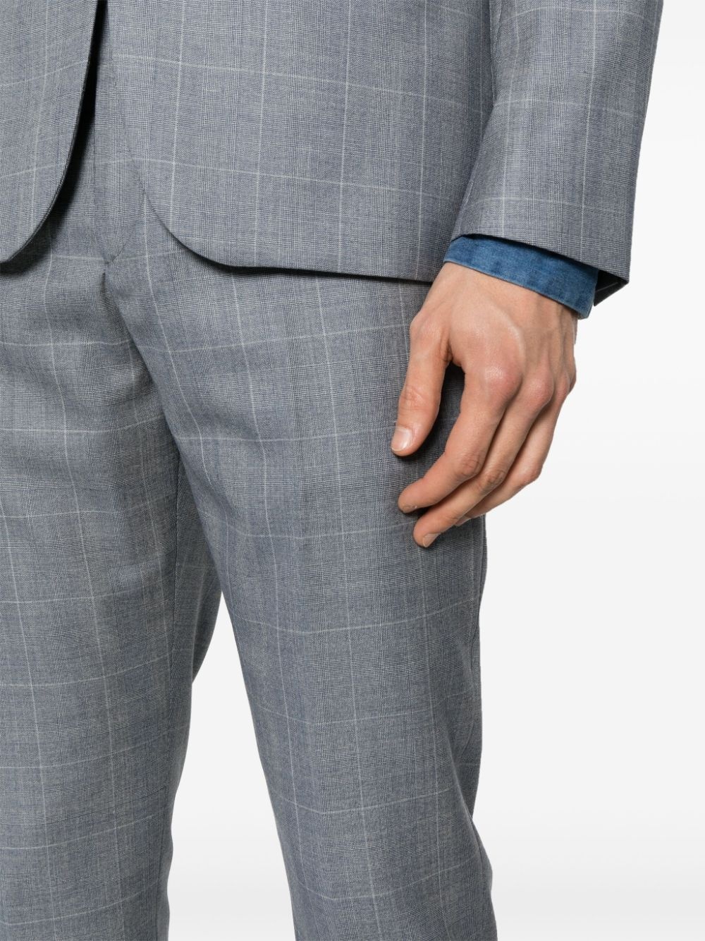 single-breasted check-pattern suit - 6