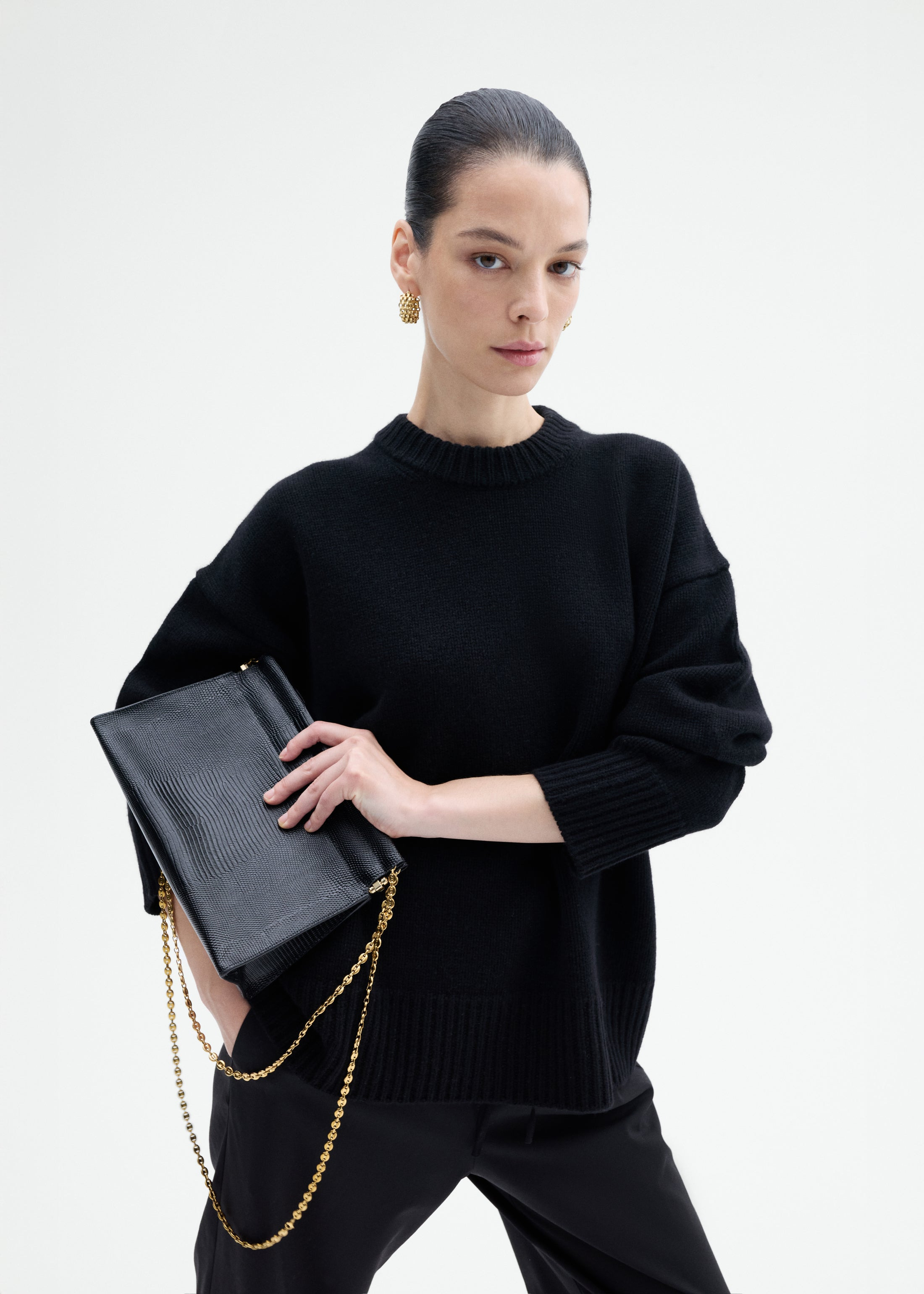 Boyfriend Crew Neck in Wool Cashmere - 2