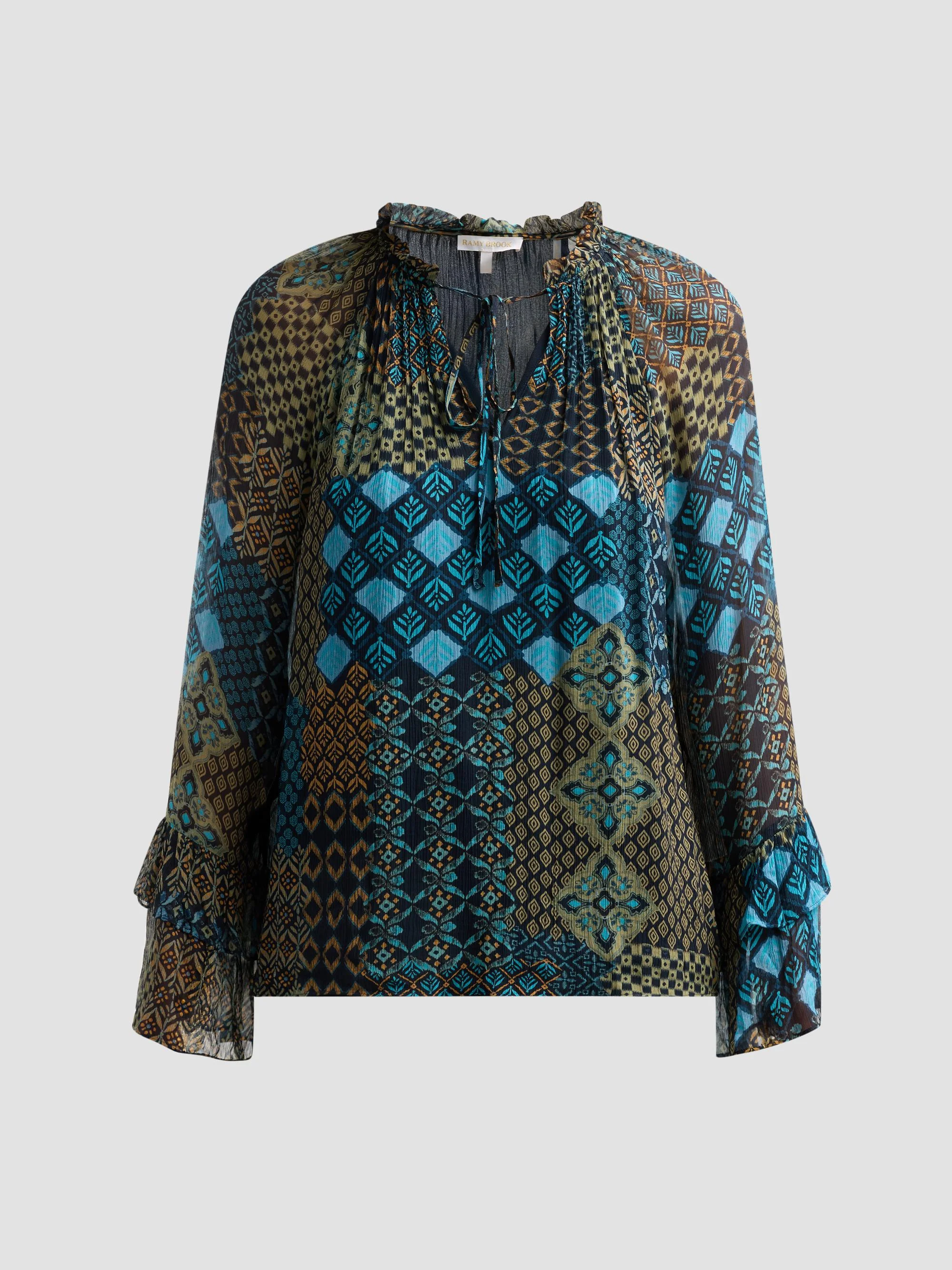 Women's Anya Multi-Print Blouse - Navy Multi - 1