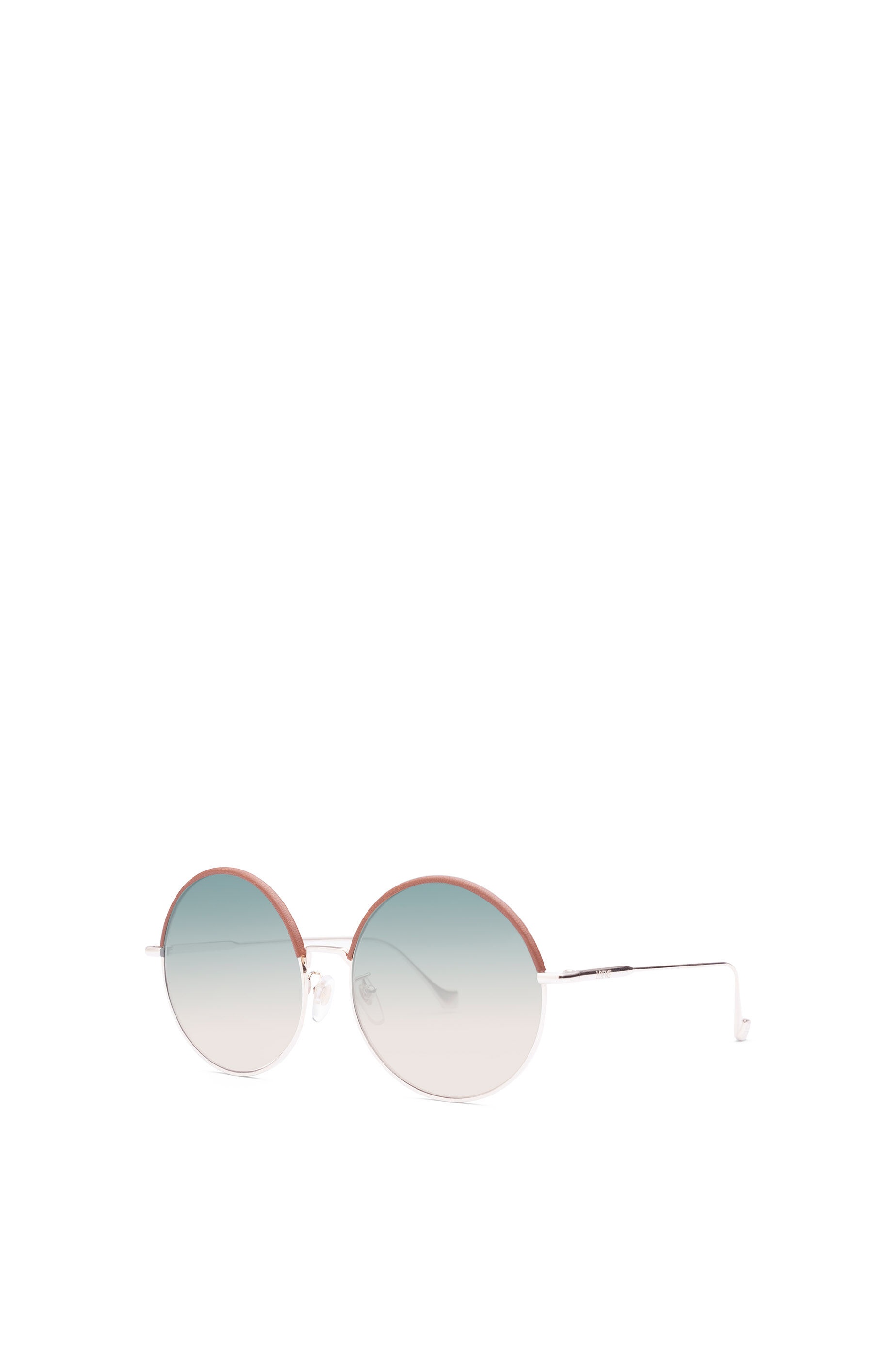 Round Sunglasses in metal and calfskin - 2