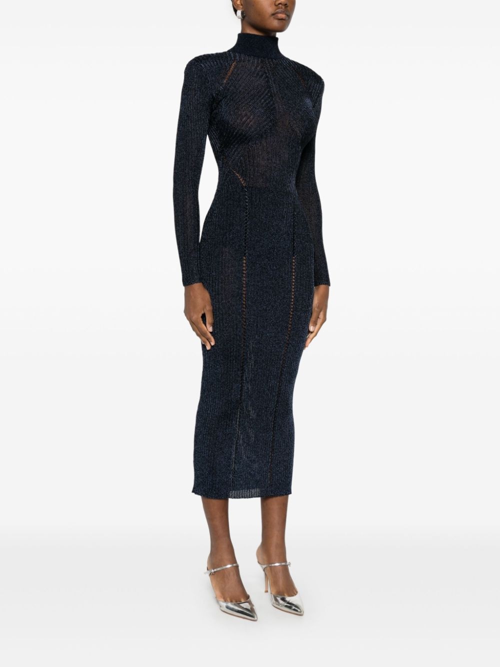 lurex-knit maxi dress - 3