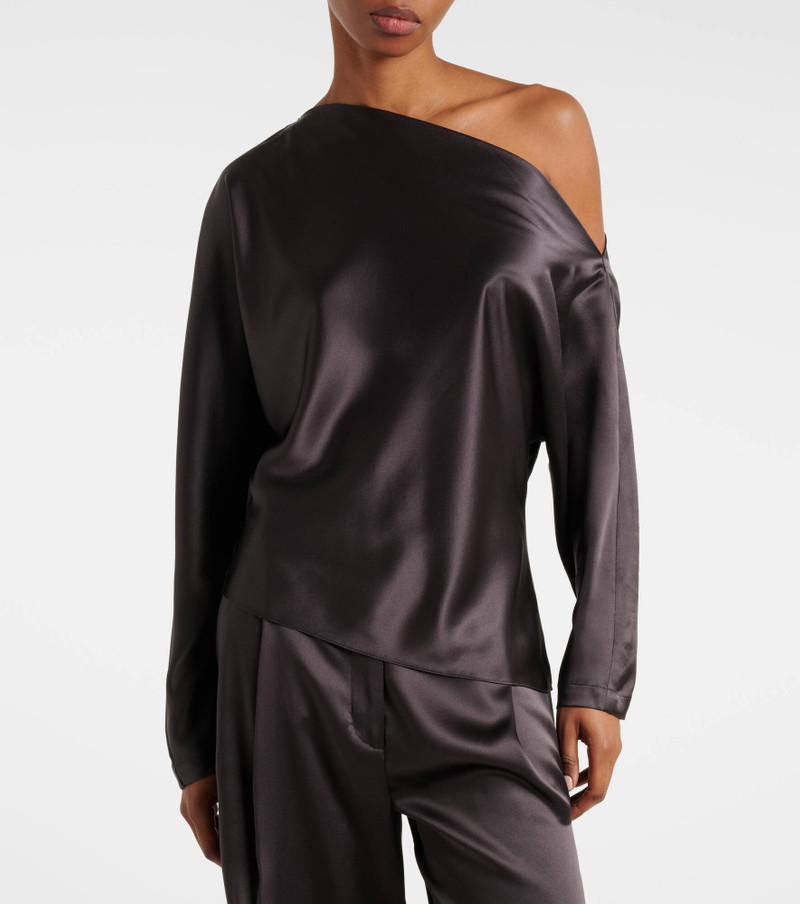 One-shoulder silk satin top 3