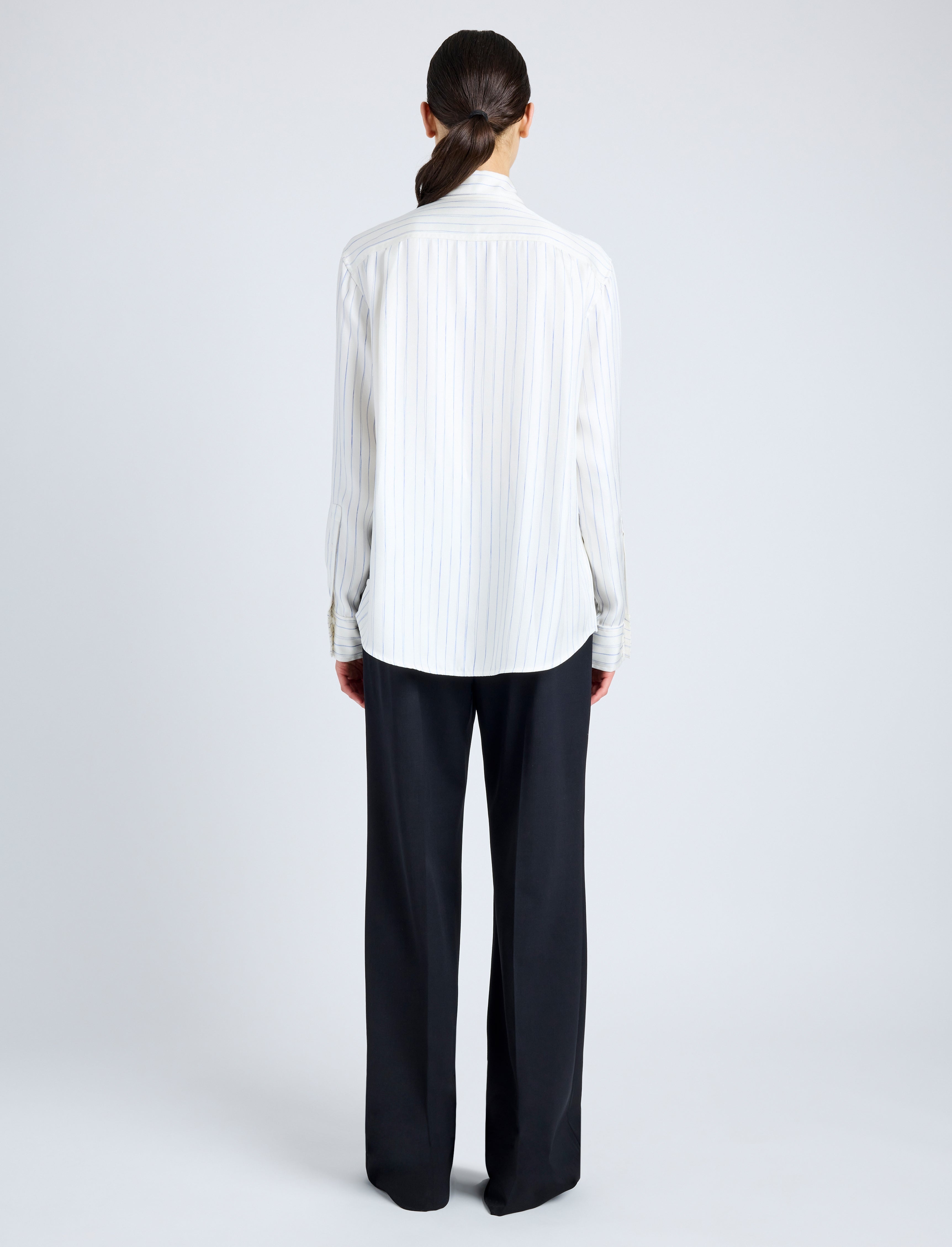 Madison Top in Stripe Silk Twill - 5
