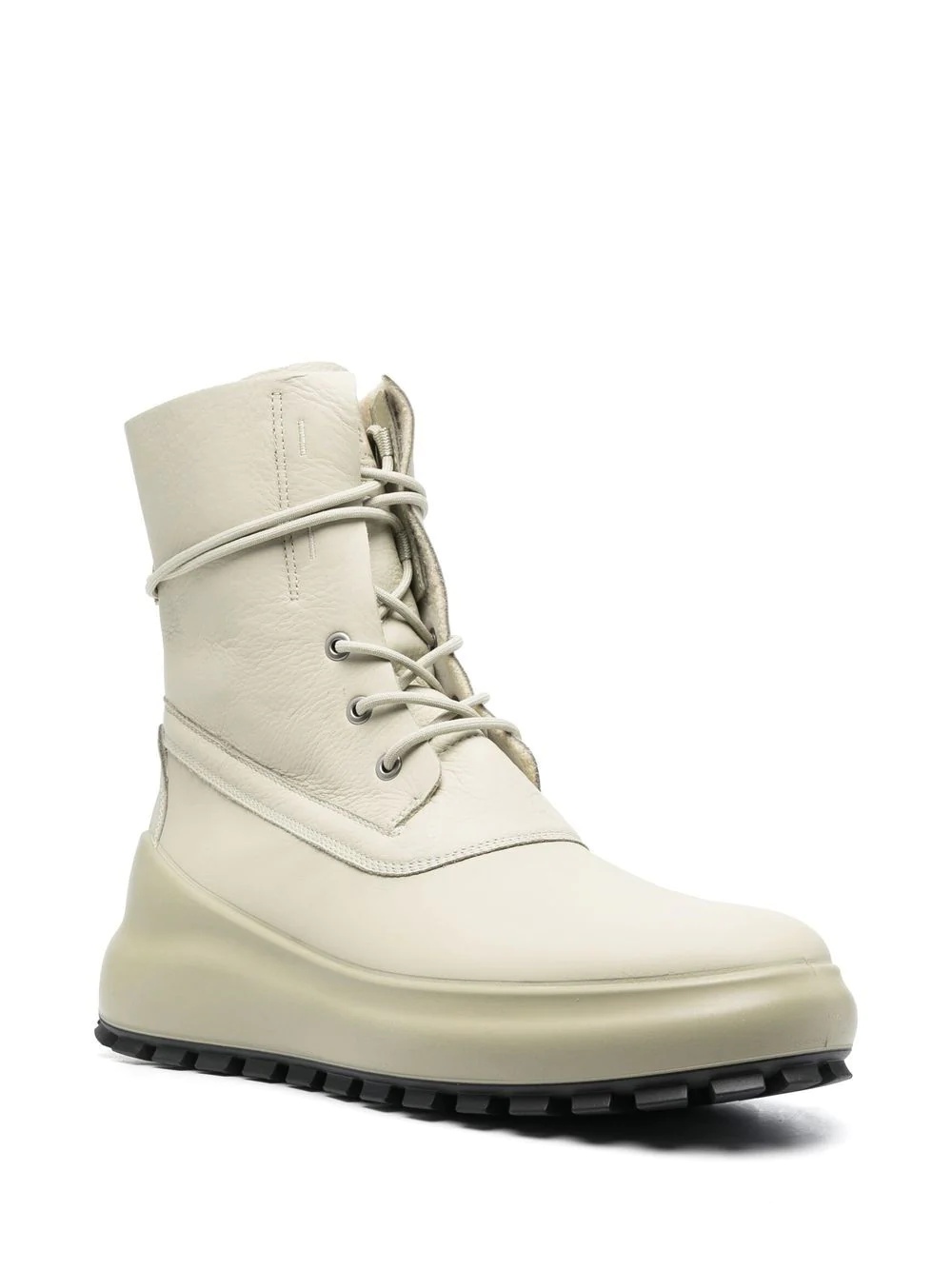 logo-patch leather boots - 2