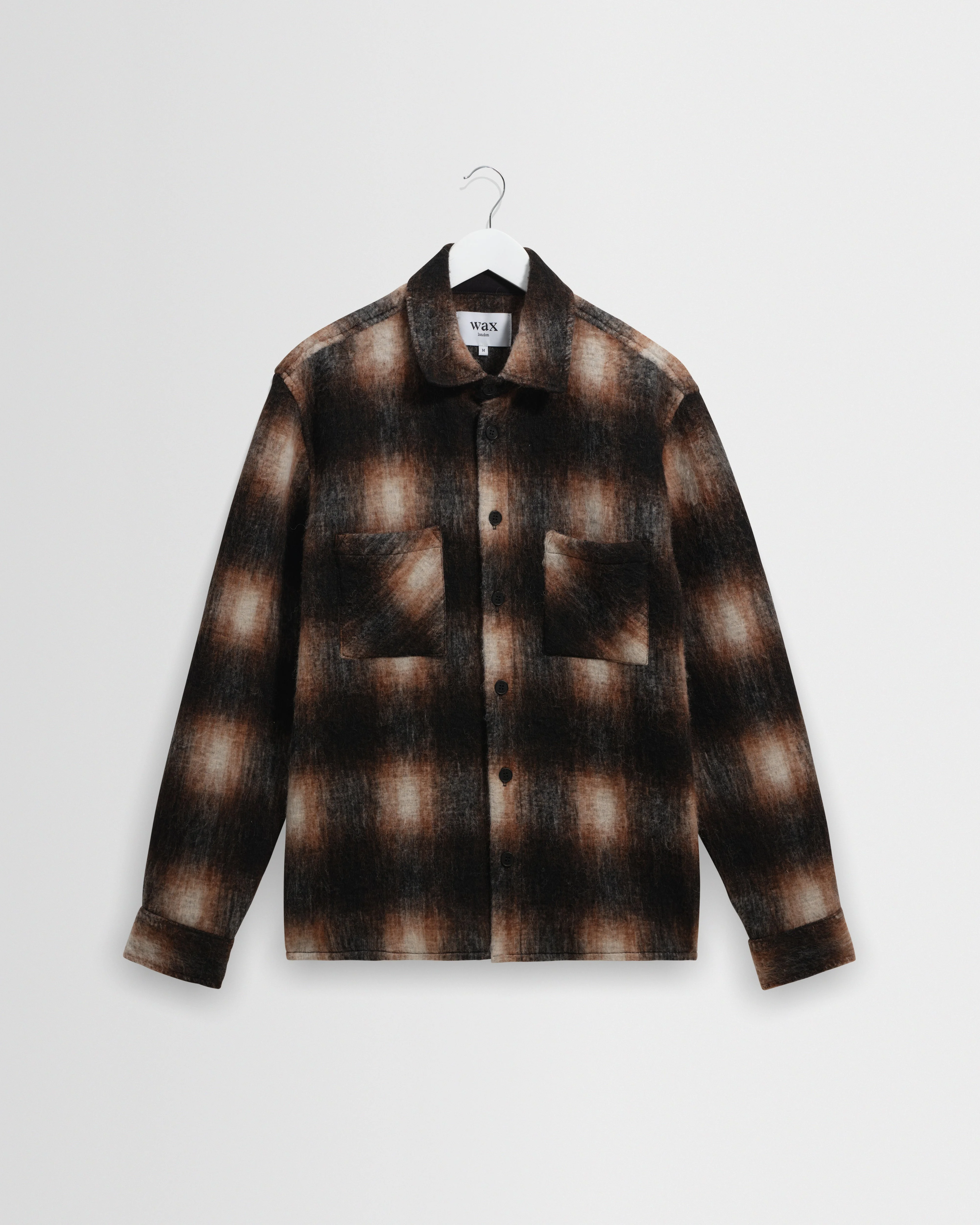 Whiting - Brown And Black Elm Wool Blend Check Overshirt - 1