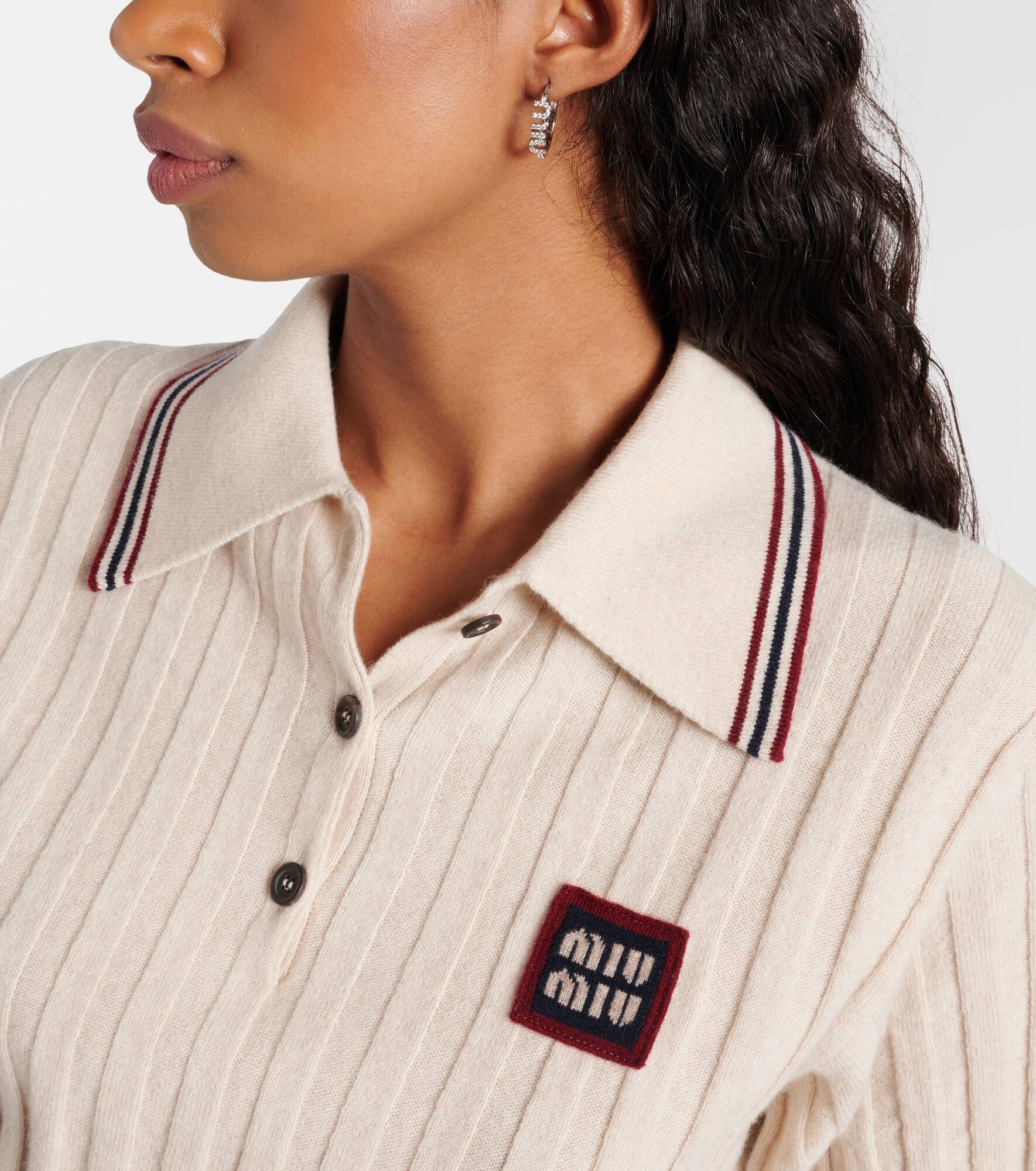 Logo crystal-embellished earrings - 3