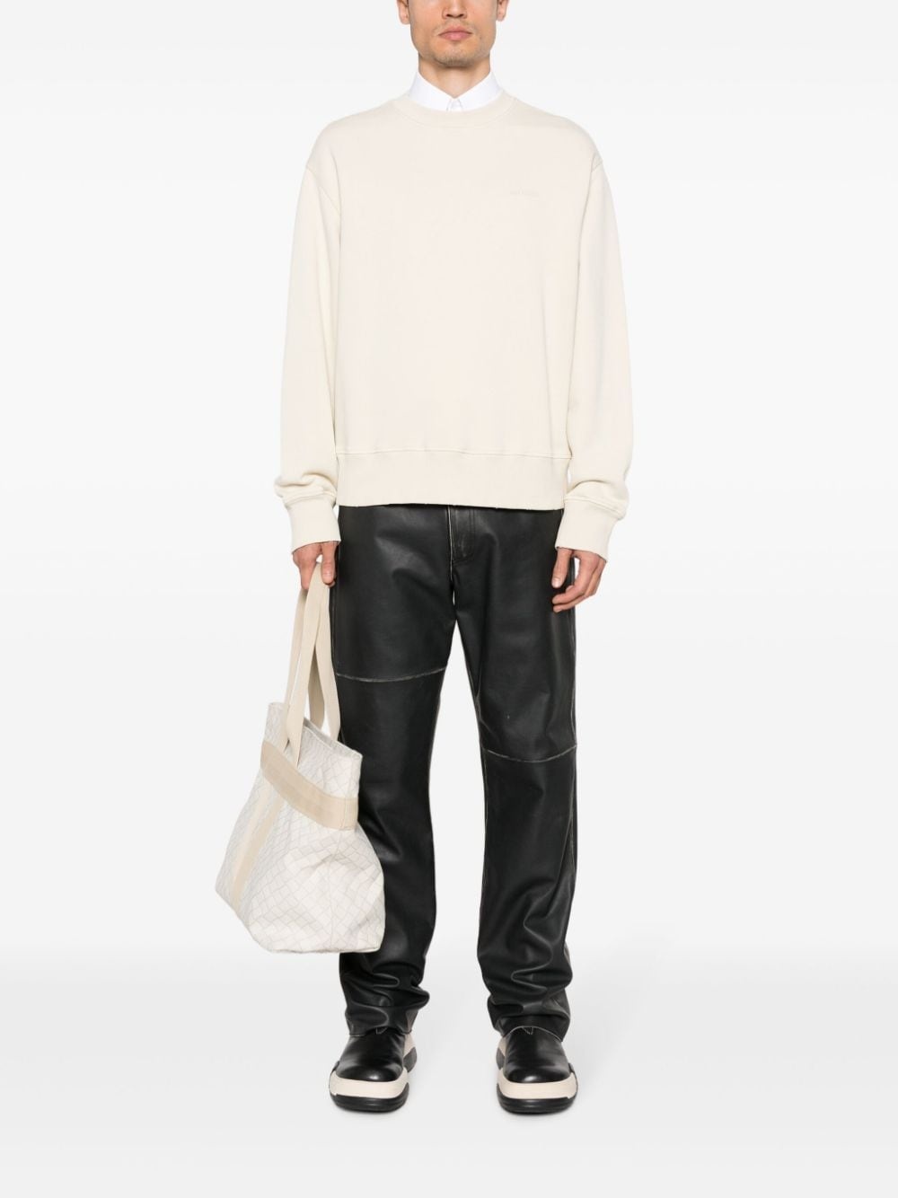 logo-embroidered cotton sweatshirt - 3