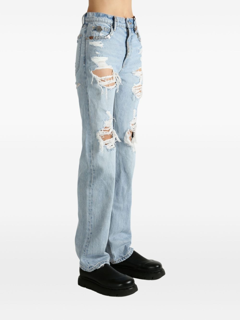 distressed-detail jeans - 3