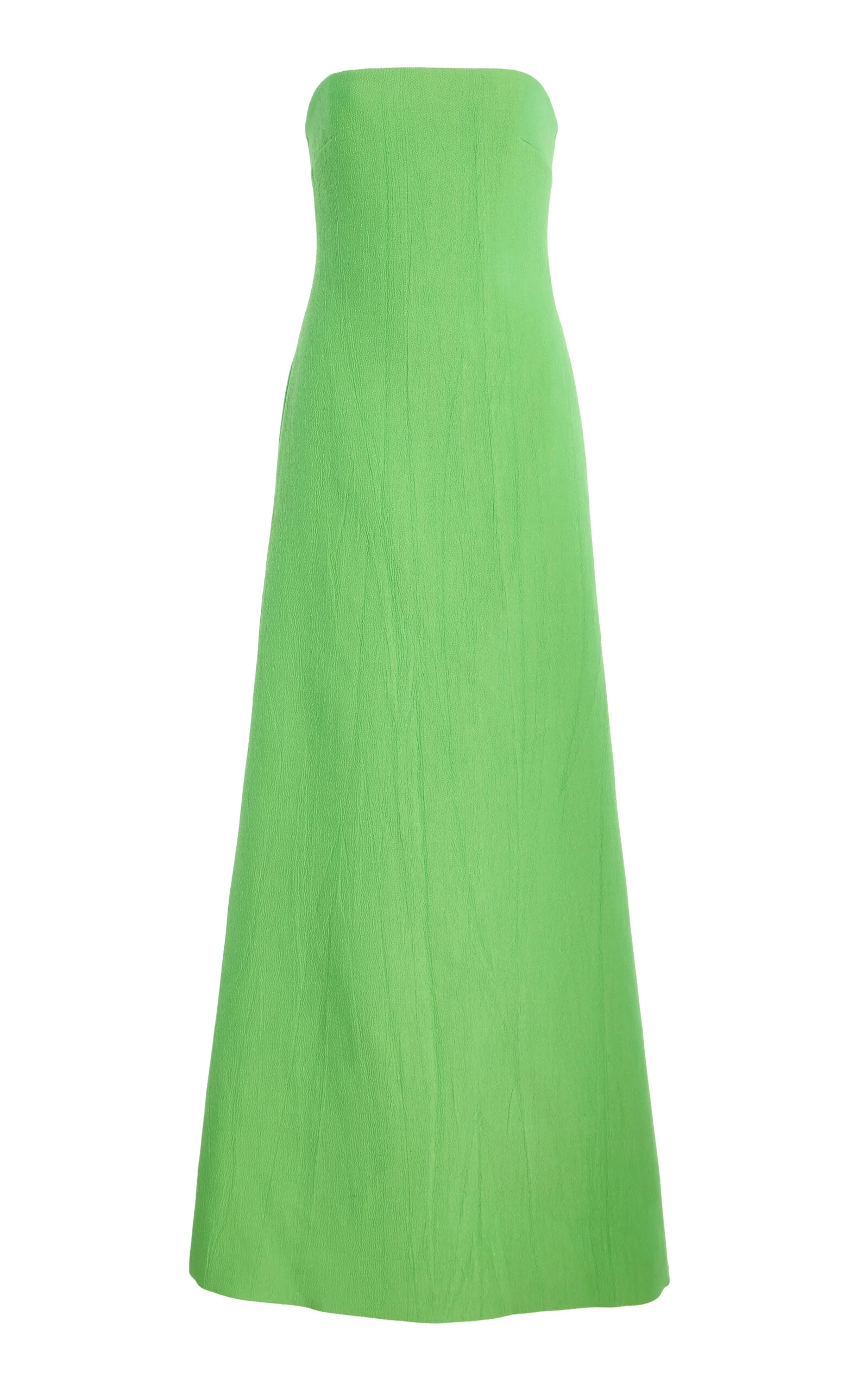 Strapless Cotton Blend A-Line Gown green - 1