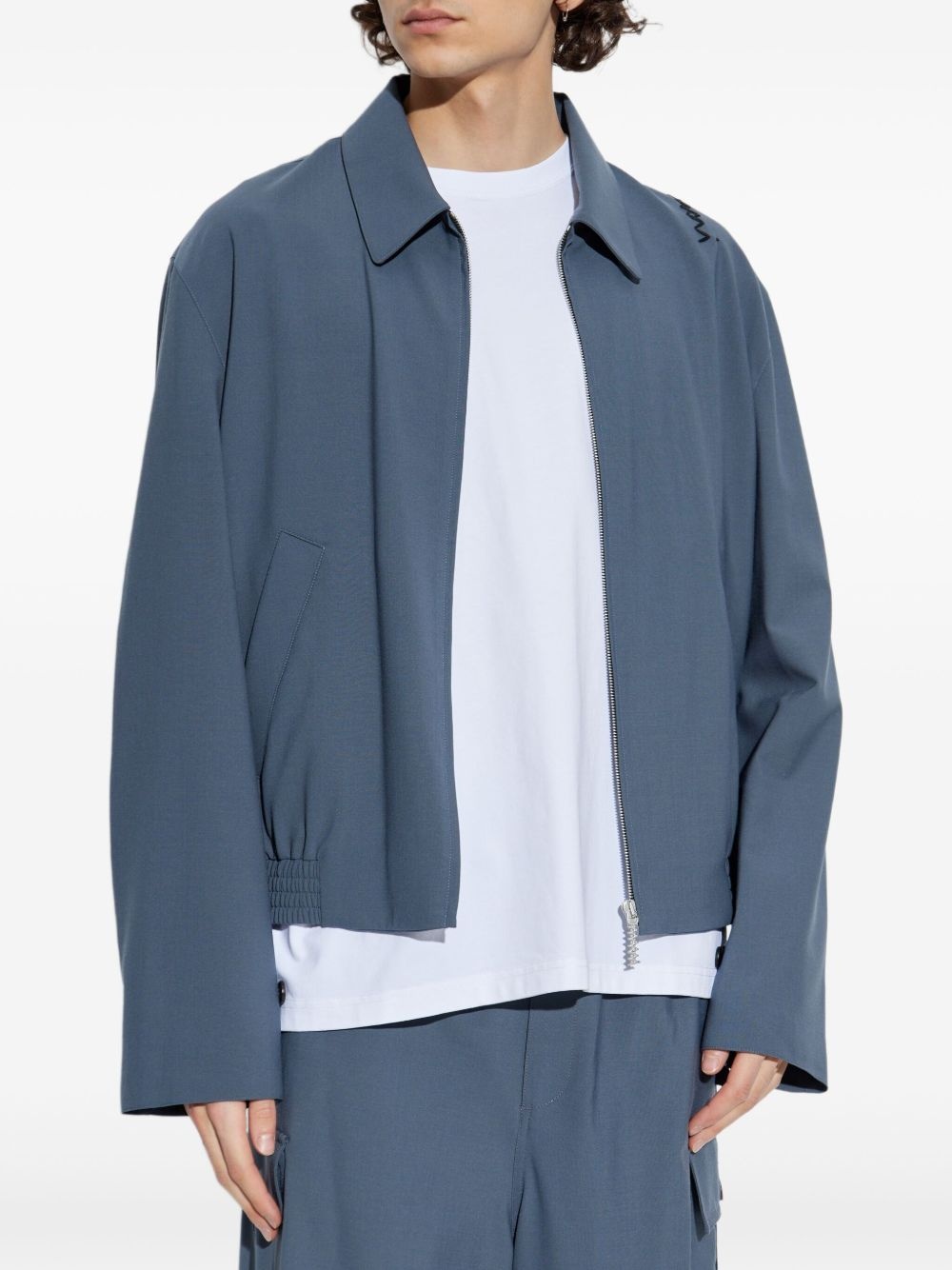 logo-print bomber jacket - 3