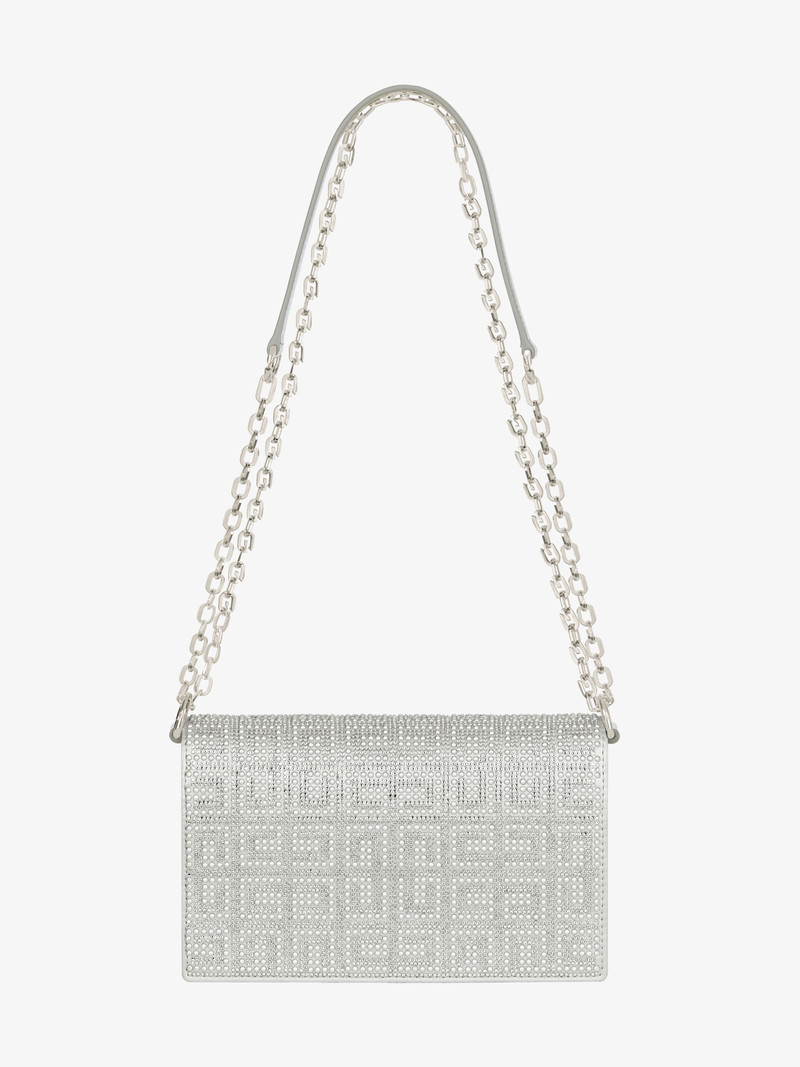 SMALL 4G BAG IN SATIN WITH 4G STUDS AND STRASS 5