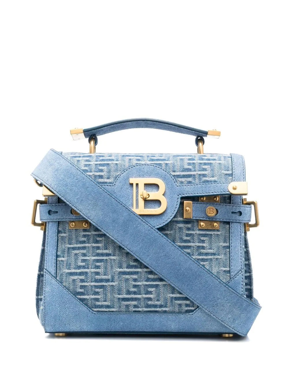 monogram-jacquard denim tote bag - 1