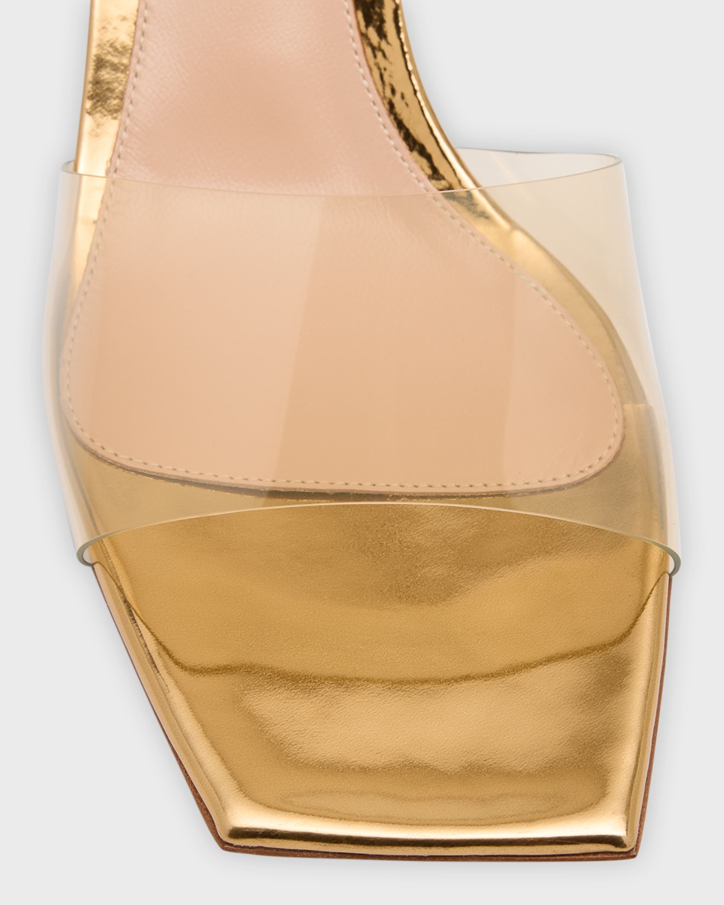 Transparent Block-Heel Mule Sandals - 3