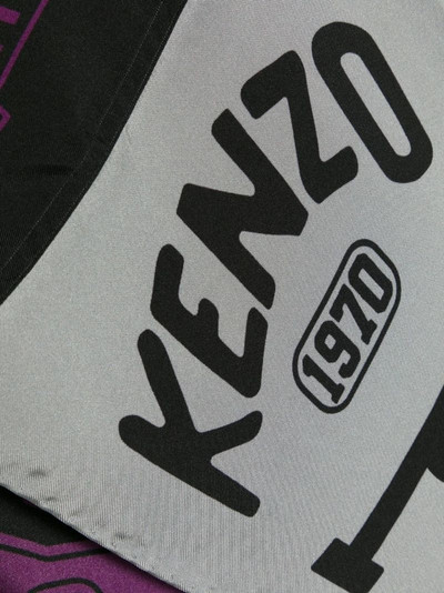 KENZO logo-print silk scarf outlook