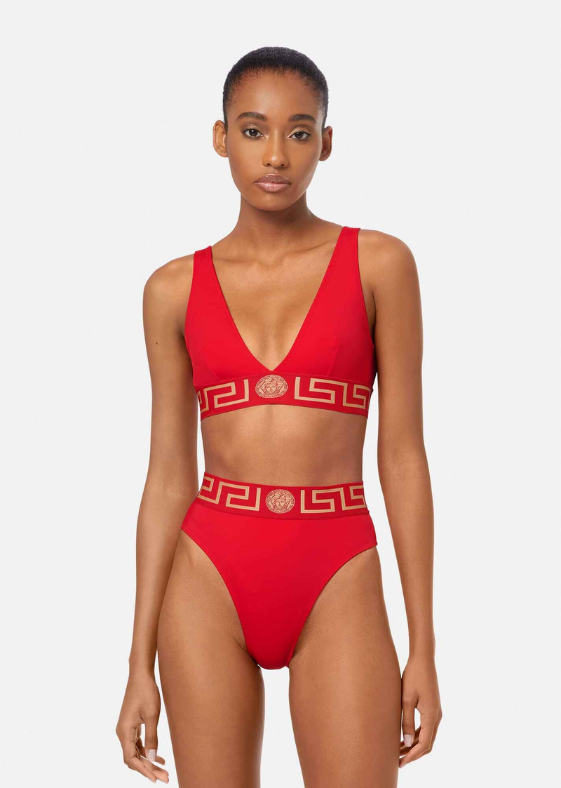 VERSACE Greca Border Triangle Bikini Top outlook