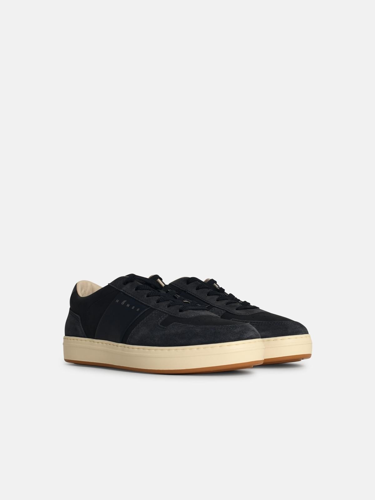 'H668' NAVY LEATHER SNEAKERS - 2