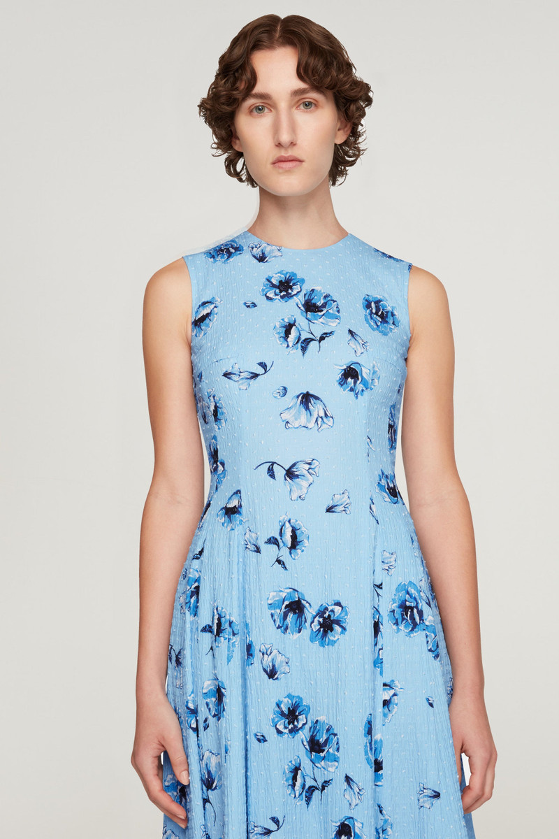 Chelsea Dress In Blue Poppies On Baby Blue Bibione Cotton 4